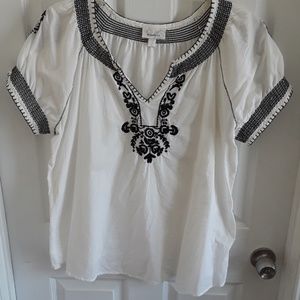Short sleeve peasant top